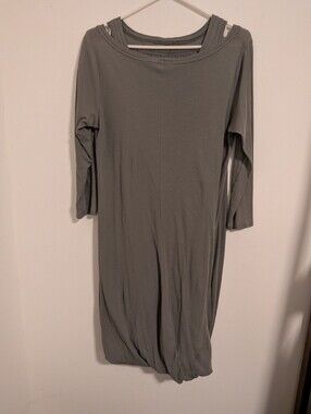 Rundholz Olive Grey Cotton Bubble Dress + Leggings Set | Lagenlook